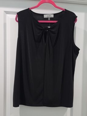 Jones Studio Black Knot-Front Sleeveless Camisole